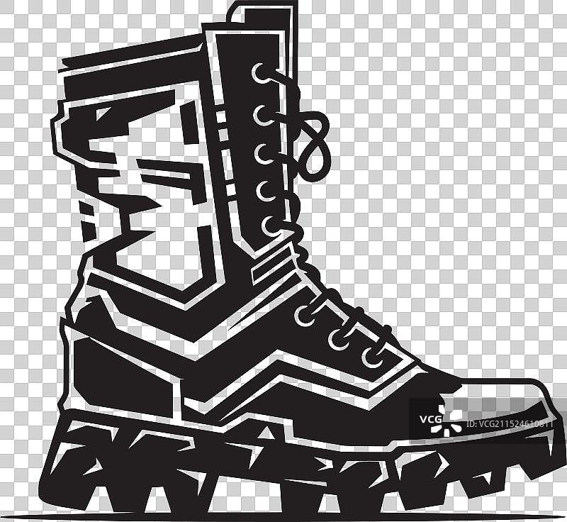 未来主义漂移靴黑色Logo图标图片素材