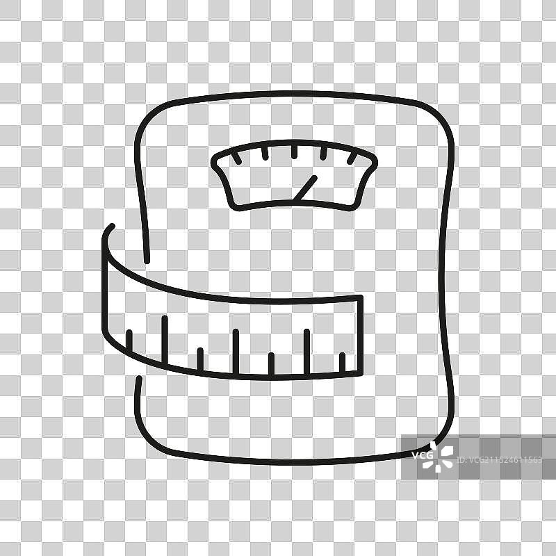 带卷尺的体重秤图片素材