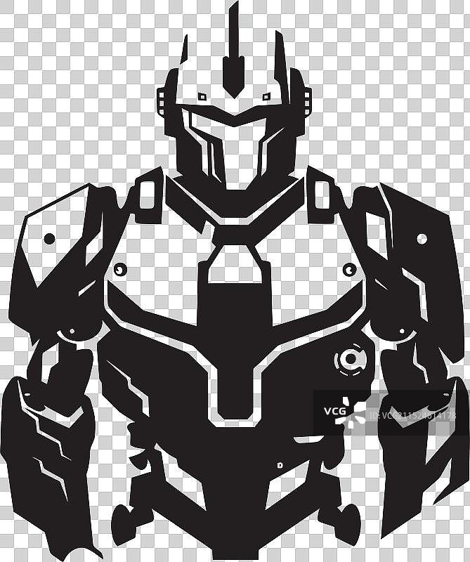 优雅的黑色战斗机器图标图片素材