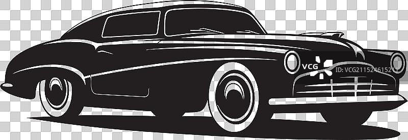 经典老爷车黑色精密驾驶图片素材