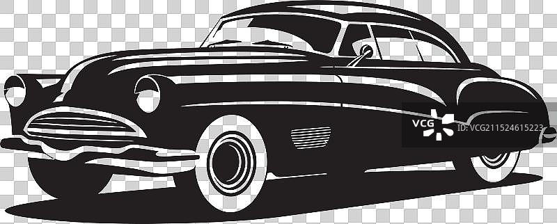 黑色复古老爷车经典标志图片素材