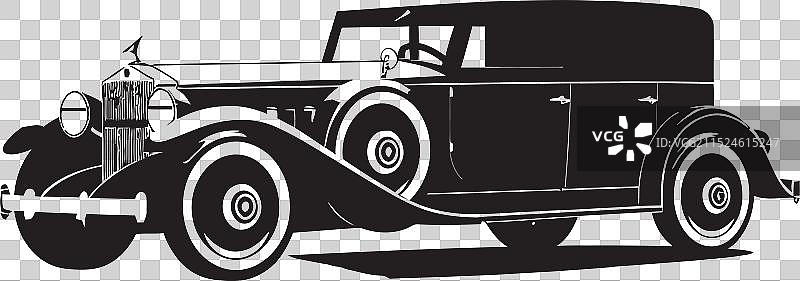 黑色复古汽车的象征意义图片素材