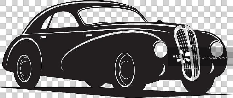 复古黑色经典老爷车标志图片素材