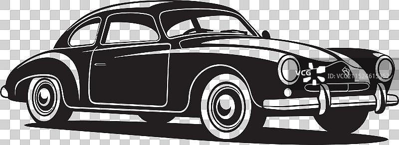 复古融合黑色老爷车标志历史图片素材