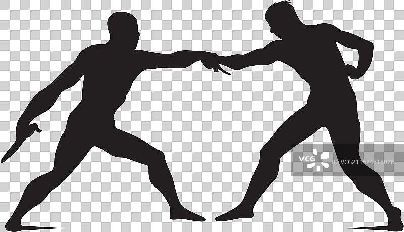 双战士黑色标志性战斗二人组图片素材