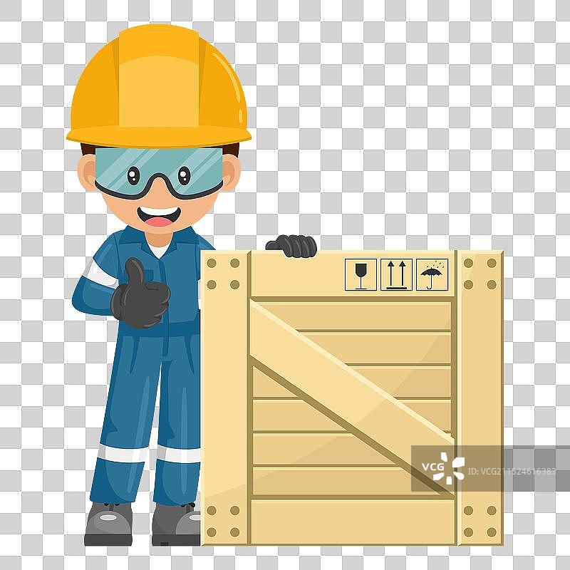 竖起大拇指的工业机械工人图片素材