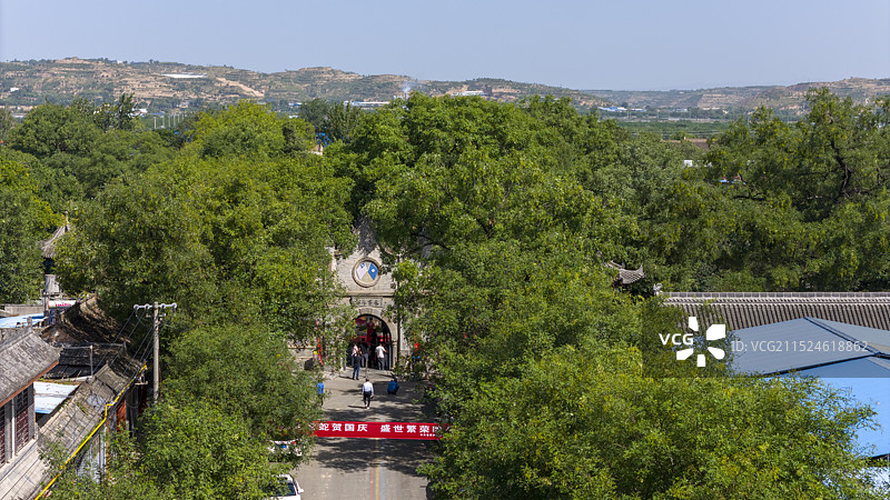 陕西咸阳三原县李靖故居航拍图片素材