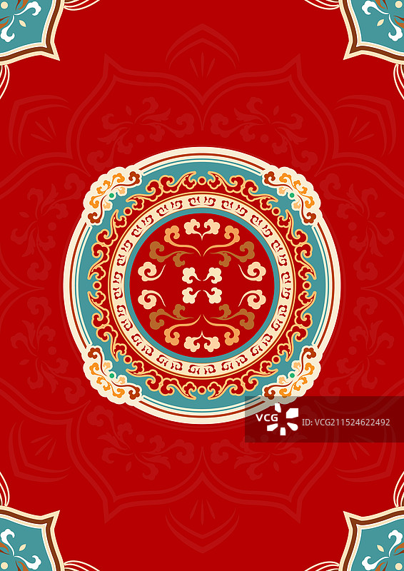 红色喜庆国潮海报背景图片素材