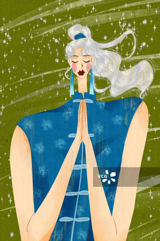 佛系女青年插画GIF动图图片素材