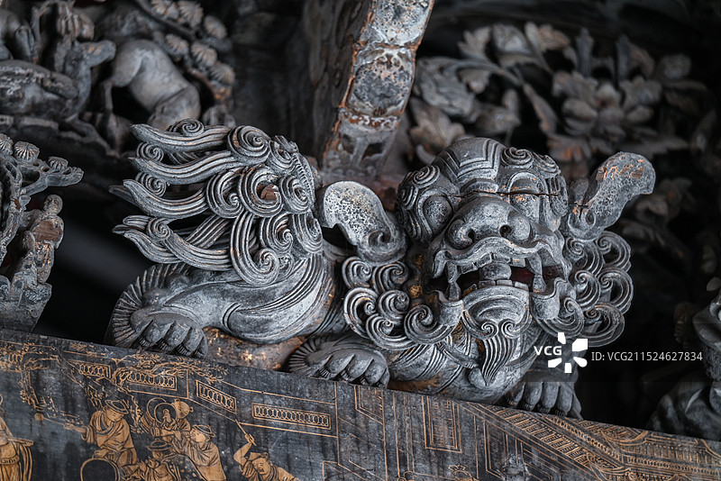 广东省揭阳市古榕武庙潮汕木雕图片素材