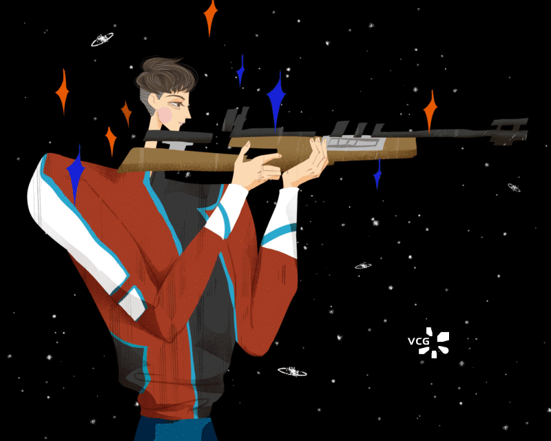 男性射击插画GIF动图图片素材
