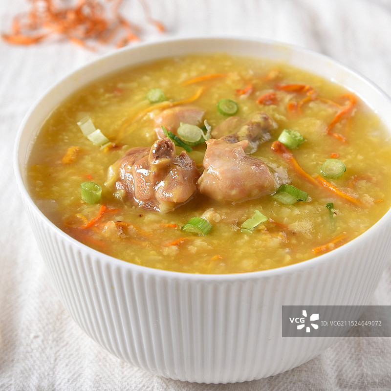 瑶柱猪肝瘦肉粥虫草花鸡粥图片素材