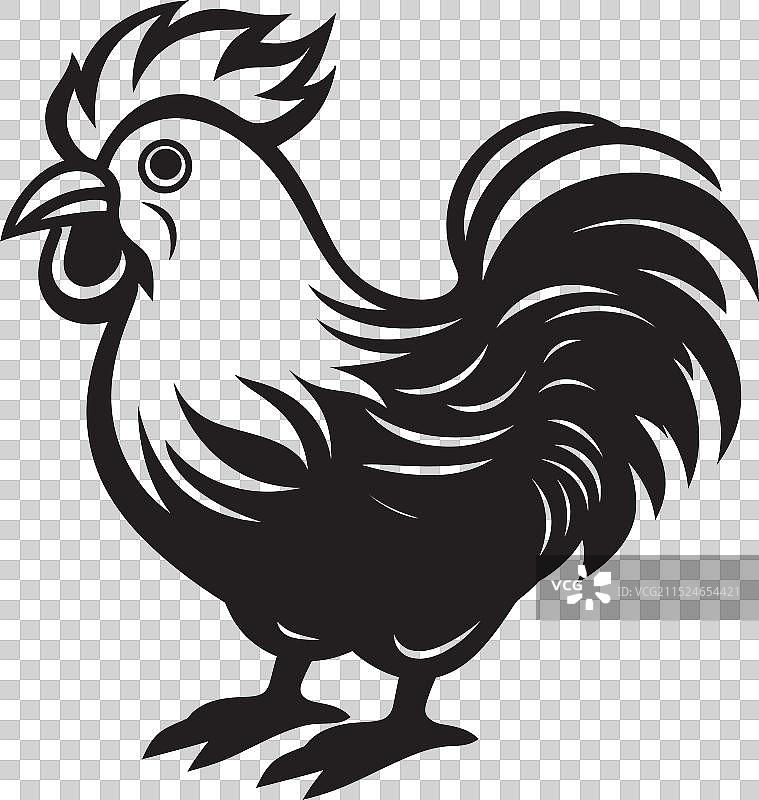 别致的单色母鸡标志图片素材