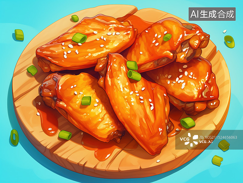 【AI数字艺术】烤鸡块图片素材