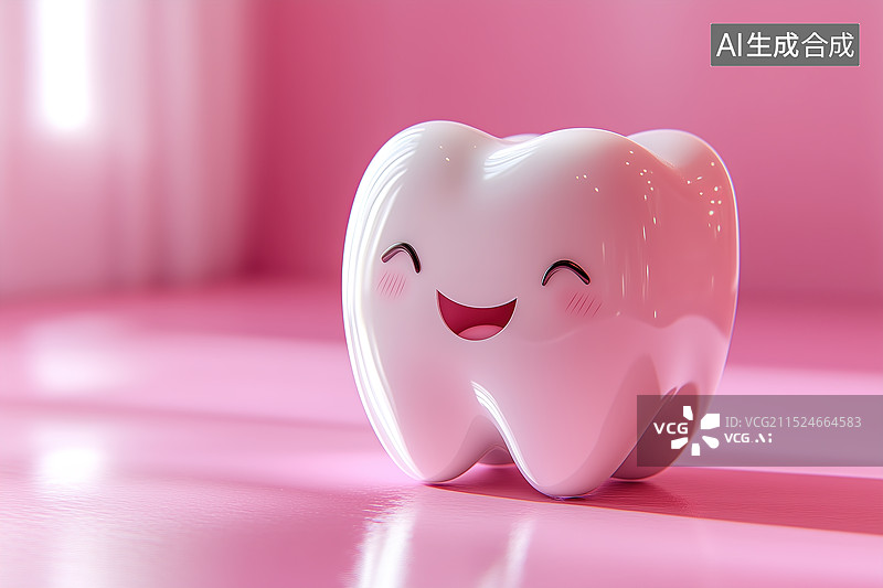 【AI数字艺术】牙齿和护盾3d质感的国际爱牙日主题图片素材