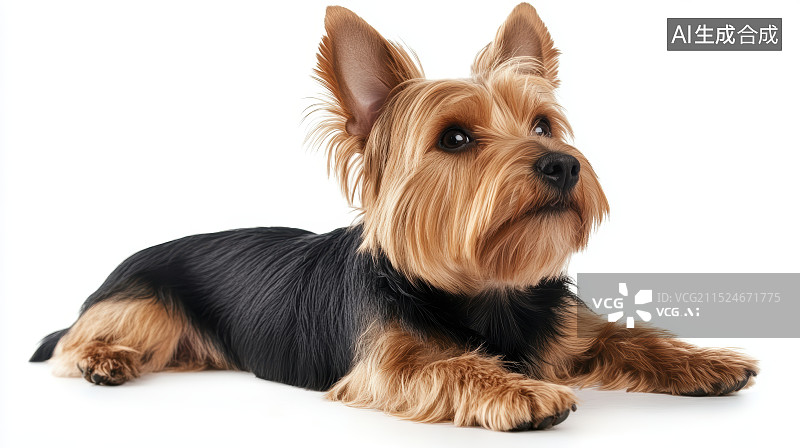 【AI数字艺术】白色背景下狗的特写肖像图片素材