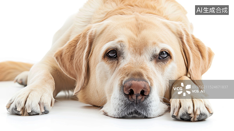 【AI数字艺术】白色背景下狗的特写肖像图片素材