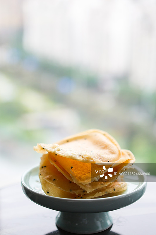 郴州著名小吃瓜片灯盏粑油盏粑制作过程和成品图片素材