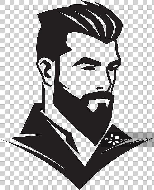 优雅的黑白色西装吉祥物复古风图片素材