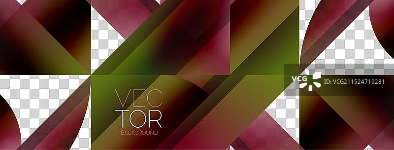 白色背景上的生动渐变三角形和圆形图片素材