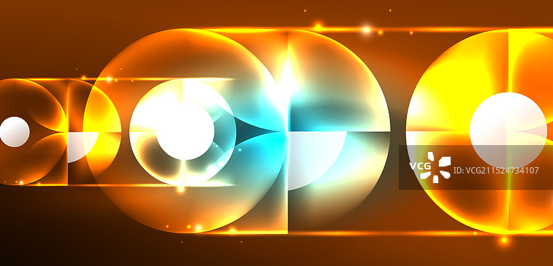 抽象背景闪亮发光的霓虹色圆形图片素材