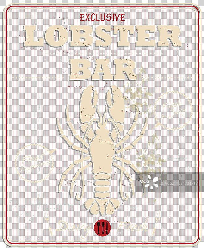 复古龙虾酒吧海报设计图片素材