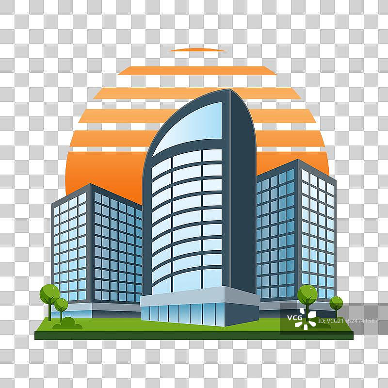 现代摩天大楼建筑图标城市建筑图片素材