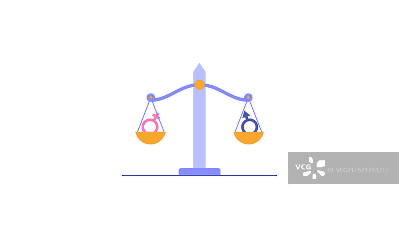 性别平等标志带有性别符号的秤图片素材