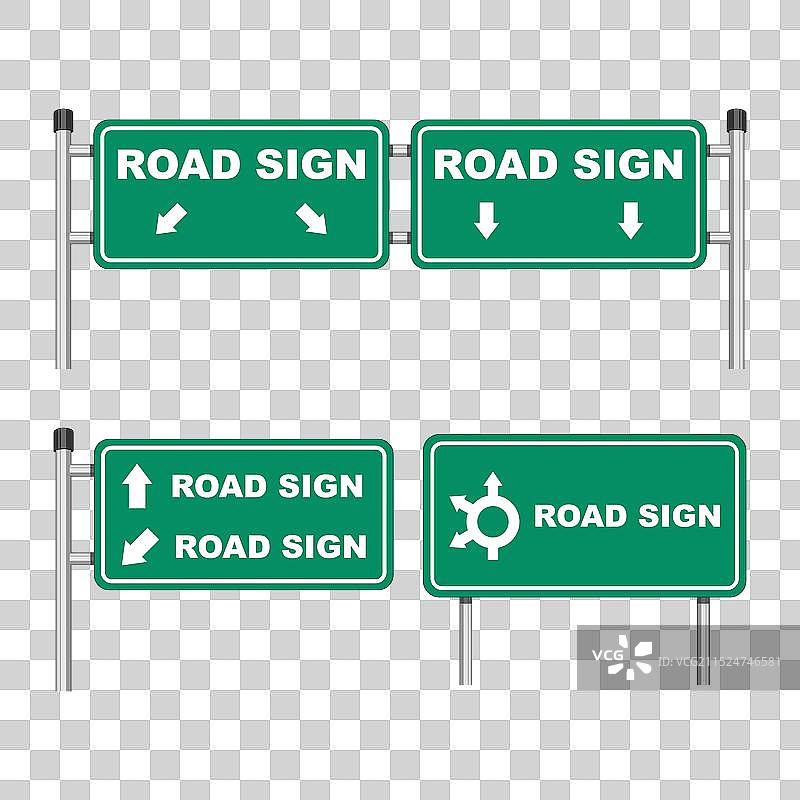 沥青高速公路及交通标志图片素材