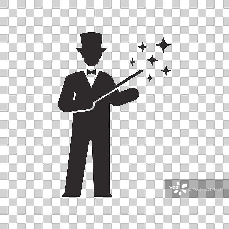 魔术师与魔杖表演图标图片素材