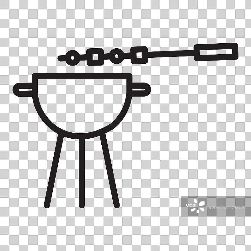 黑色线条烧烤图标logo图片素材