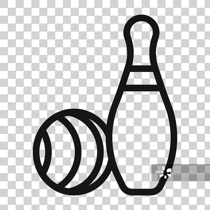 保龄球图标黑色线条艺术标志图片素材