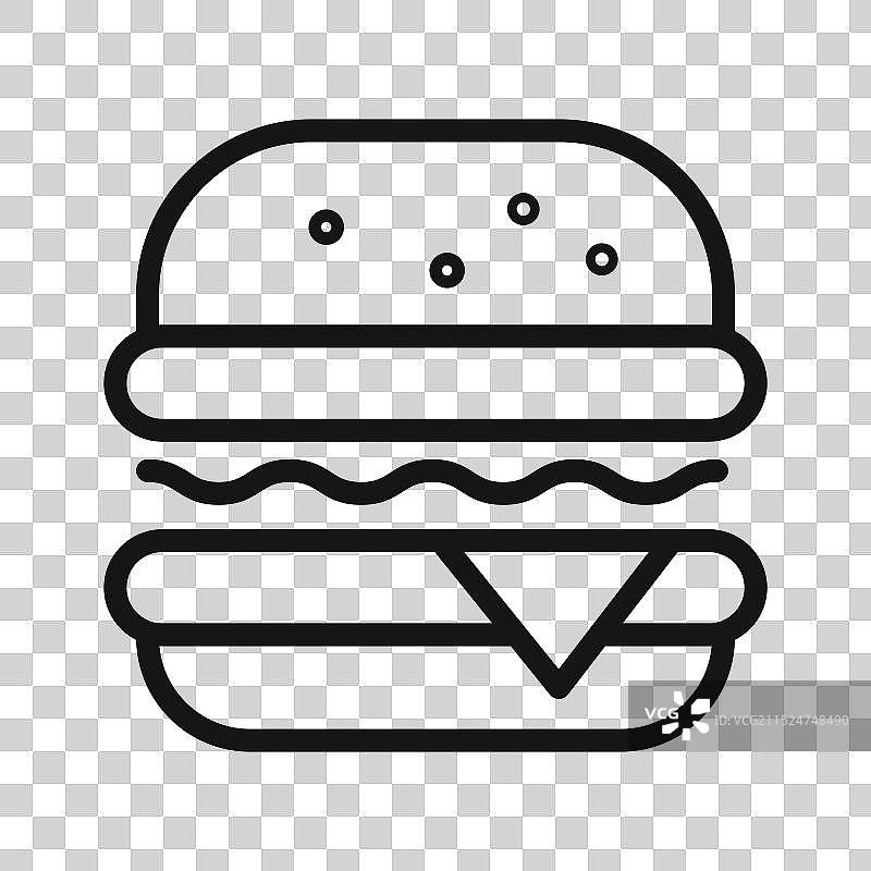 汉堡图标黑色线条艺术标志图片素材