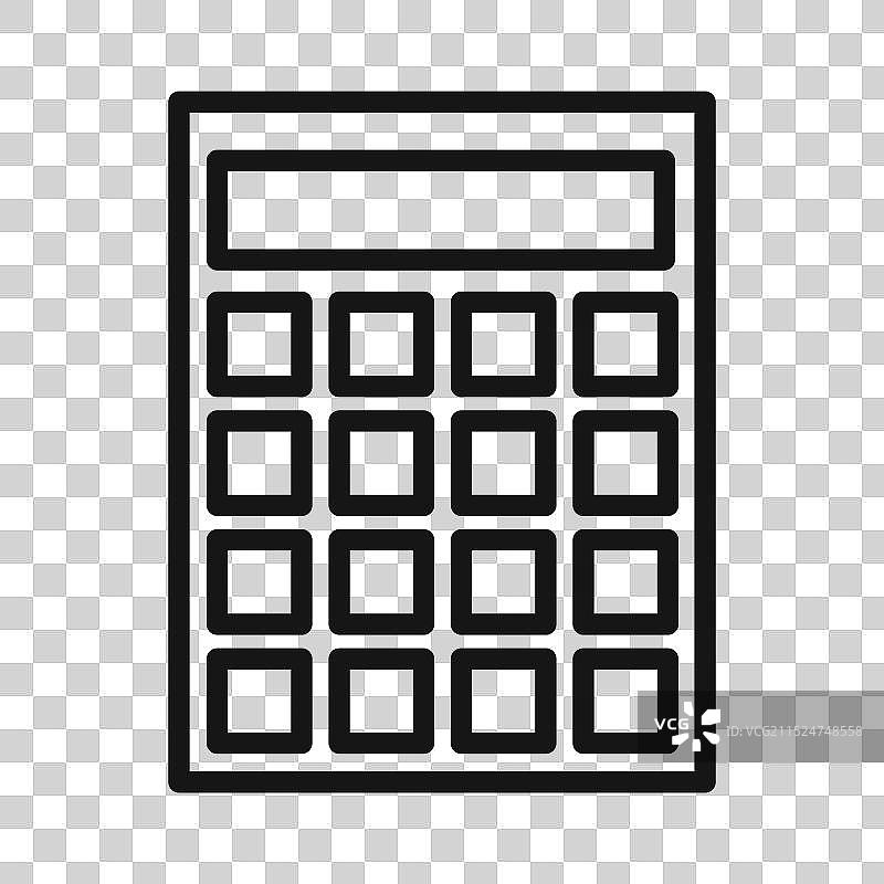 计算器图标黑色线条艺术标志图片素材