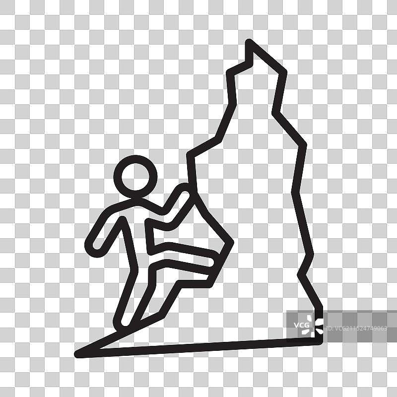 攀岩图标黑色线条艺术logo图片素材