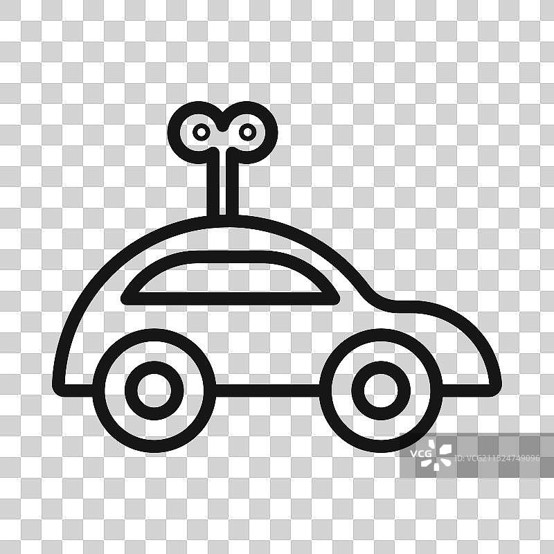 上链汽车玩具图标黑色线条艺术标志图片素材