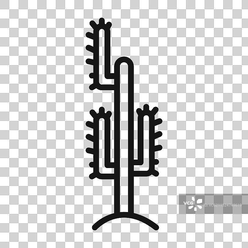 沙漠仙人掌图标黑色线条艺术logo图片素材