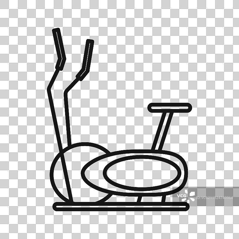 椭圆自行车图标黑色线条艺术标志图片素材