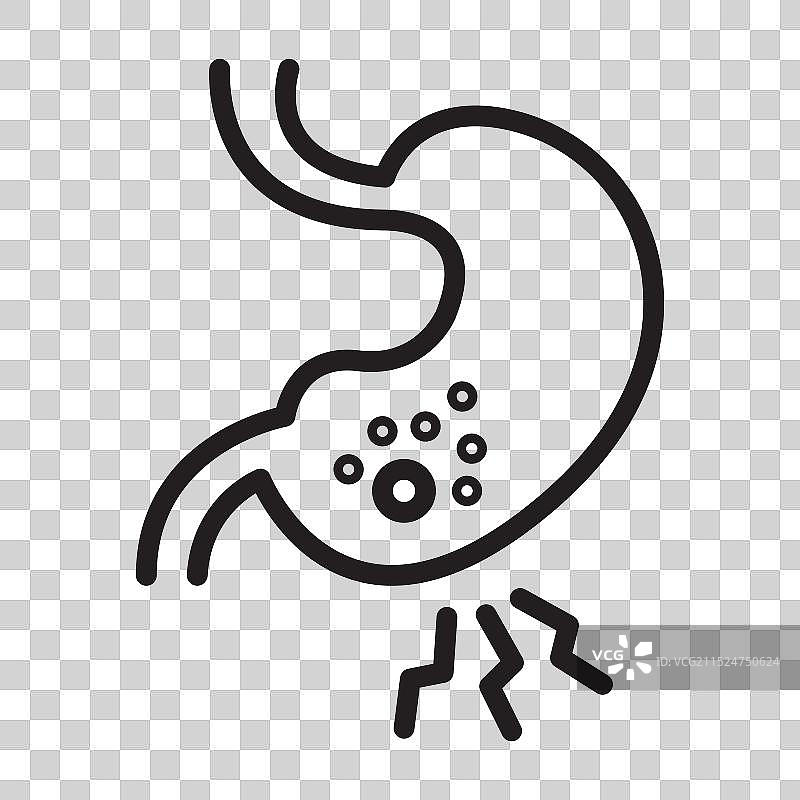 胃炎图标黑色线条艺术标志图片素材