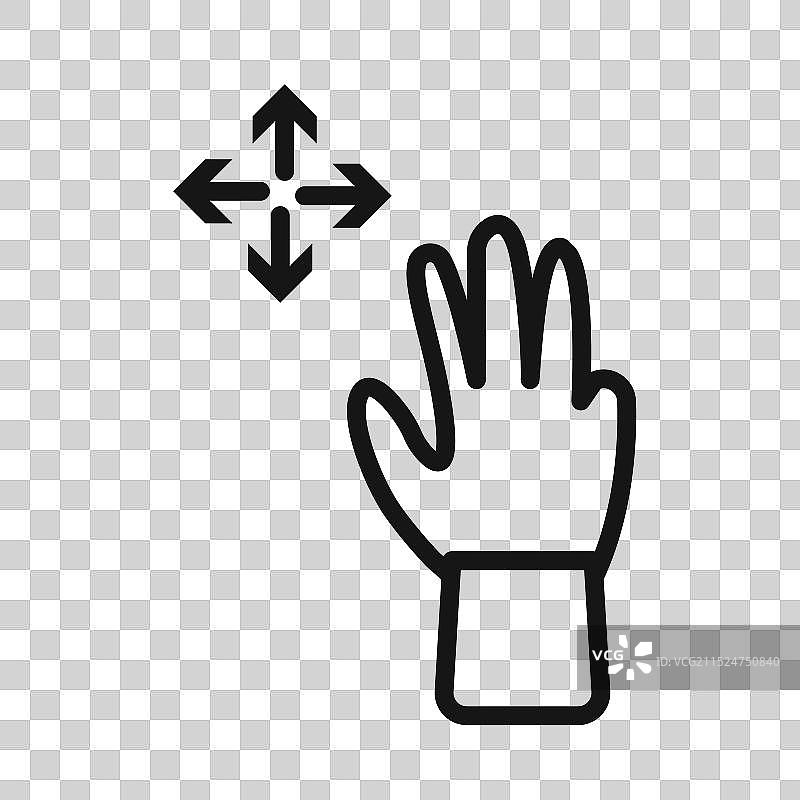 手势滑动旋转图标黑色线条图片素材