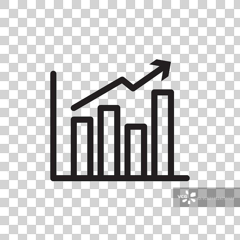 增长图表图标黑色线条艺术标志图片素材