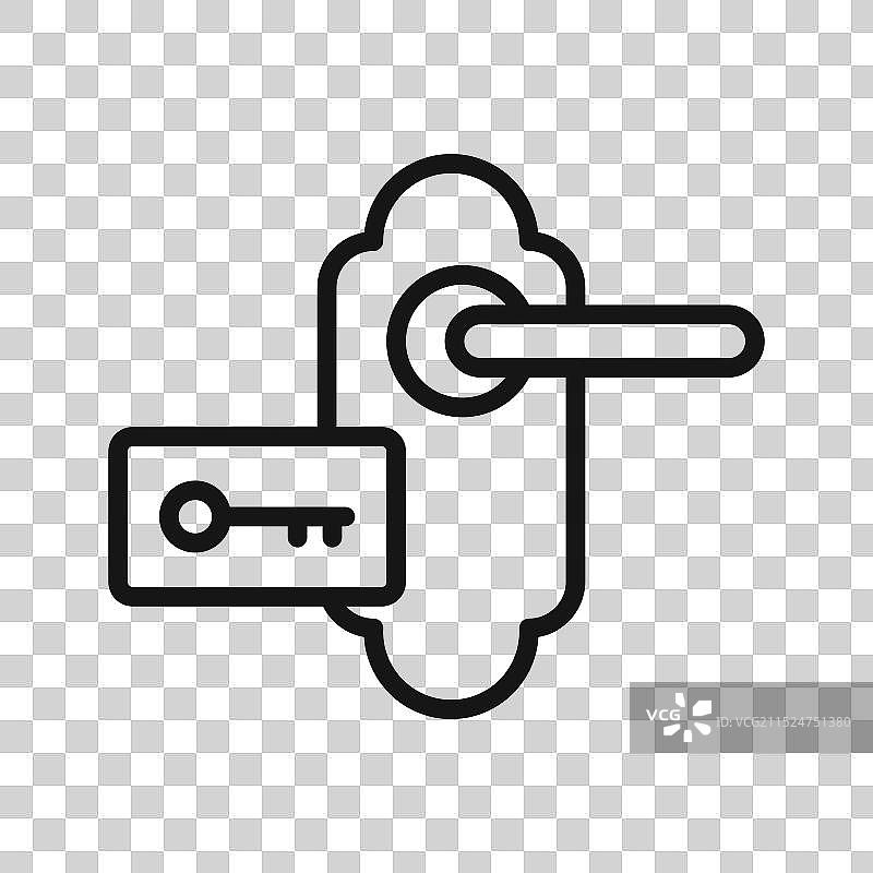 钥匙卡访问图标黑色线条艺术标志图片素材