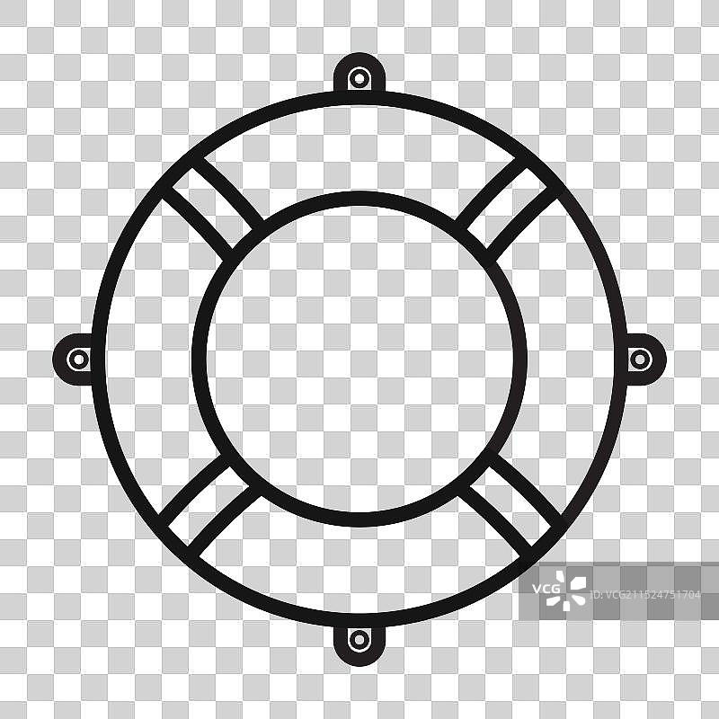 黑色线条救生圈图片素材