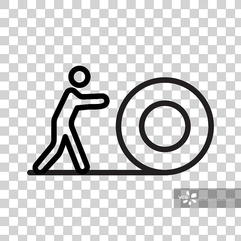 男子滚动地毯垫黑色线条艺术标志图片素材