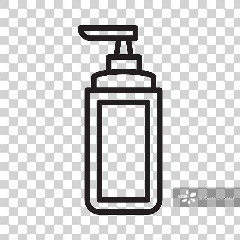 保湿乳液瓶黑色线条图标图片素材