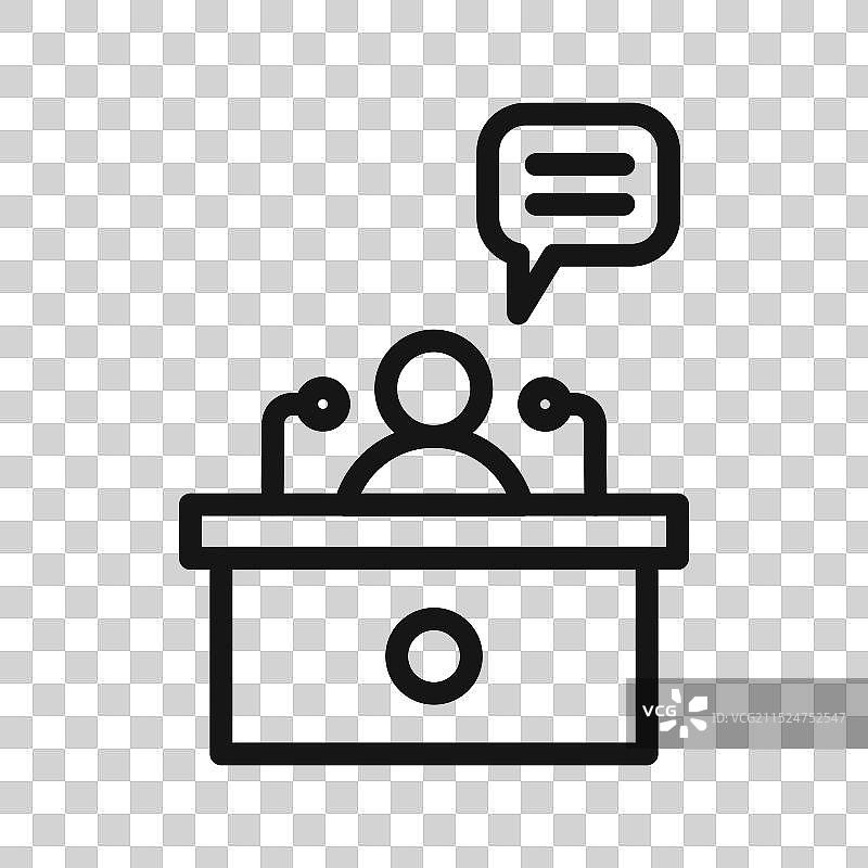 电视节目新闻主持人图标（黑色线条艺术Logo）图片素材