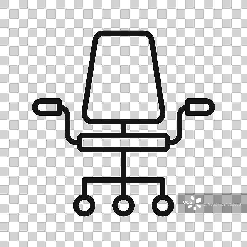 办公椅图标黑色线条艺术标志图片素材