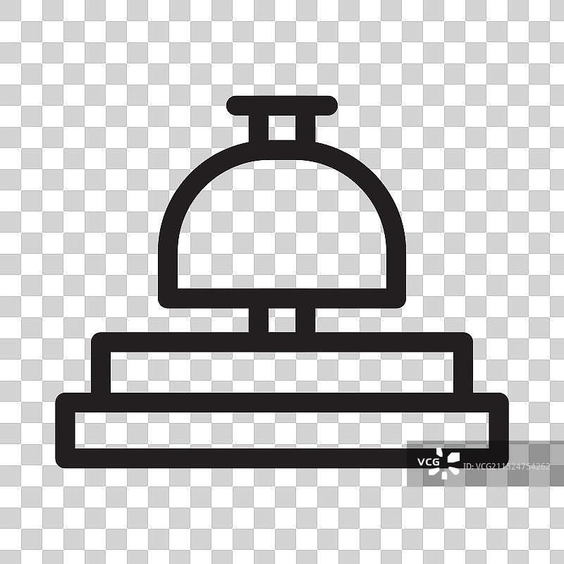 服务铃铛图标黑色线条艺术标志图片素材