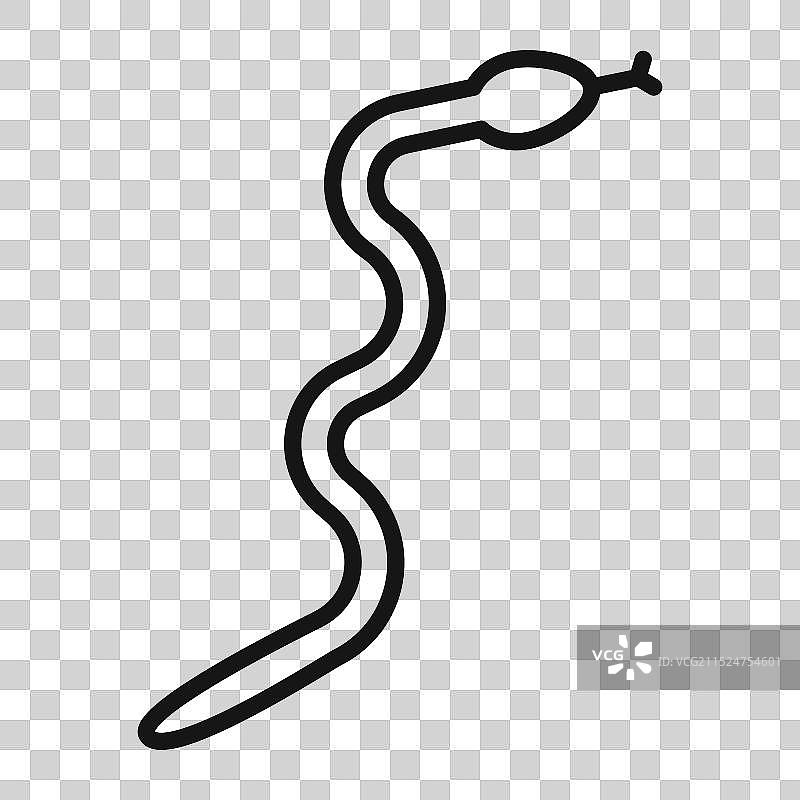 蛇形图标黑色线条艺术标志图片素材