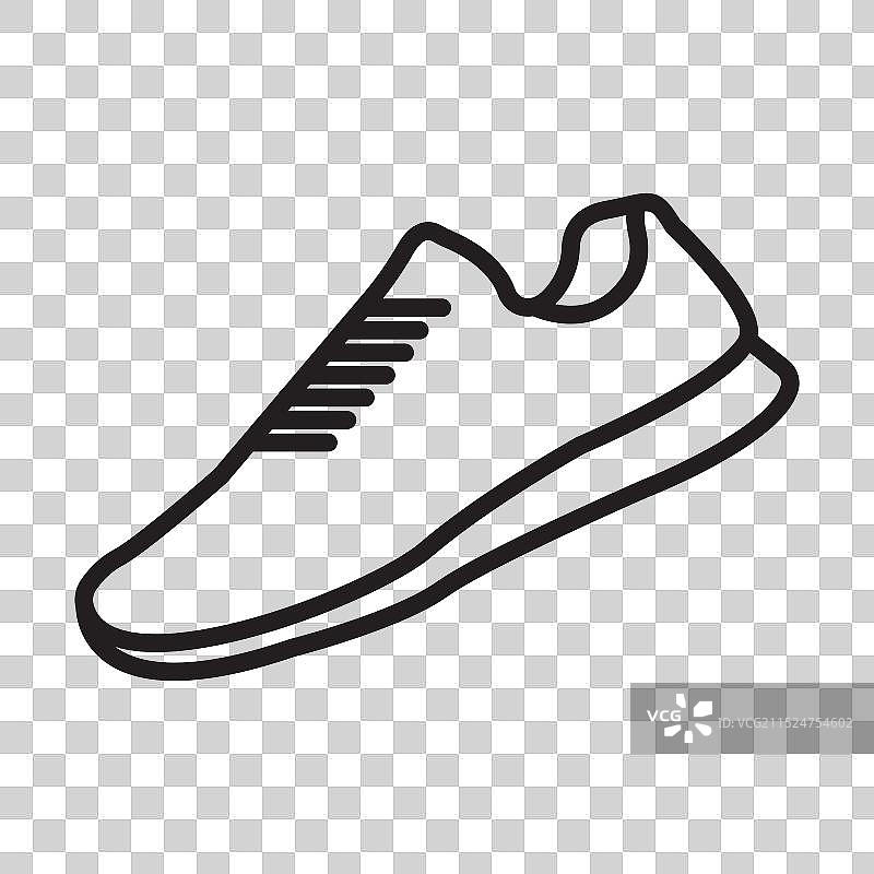 运动鞋图标黑色线条艺术标志图片素材